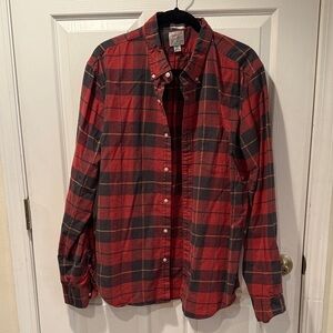 J. CREW Men’s Slim-fit Red & Black Long Sleeve Button Down Oxford Shirt